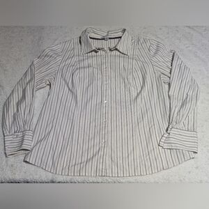 Pendleton Plus 16W Striped Button Down Shirt Cotton Stretch